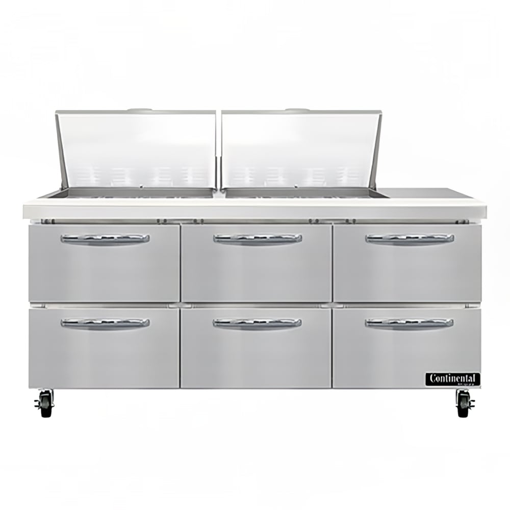 160-SW72N24MD 72" Sandwich/Salad Prep Table w/ Refrigerated Base, 115v