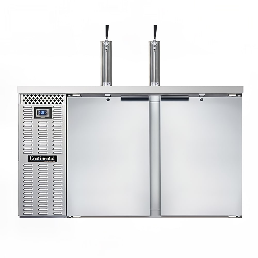160-KC59SNSS 59" Kegerator Beer Dispenser w/ (2) Keg Capacity - (2) Column, Stainless, 115v