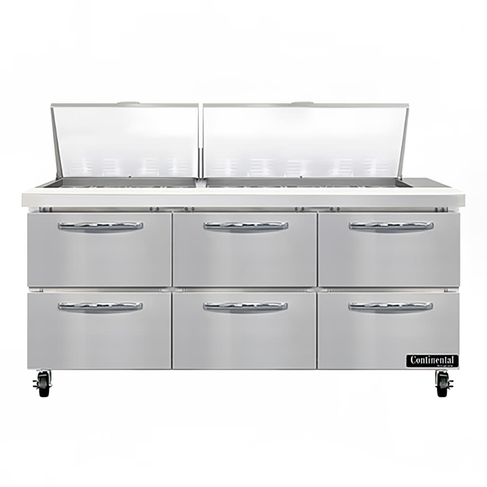 160-SW72N27MD 72" Sandwich/Salad Prep Table w/ Refrigerated Base, 115v