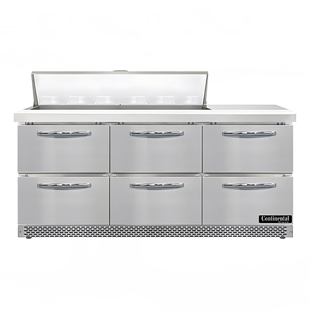 160-SW72N12FBD 72" Sandwich/Salad Prep Table w/ Refrigerated Base, 115v