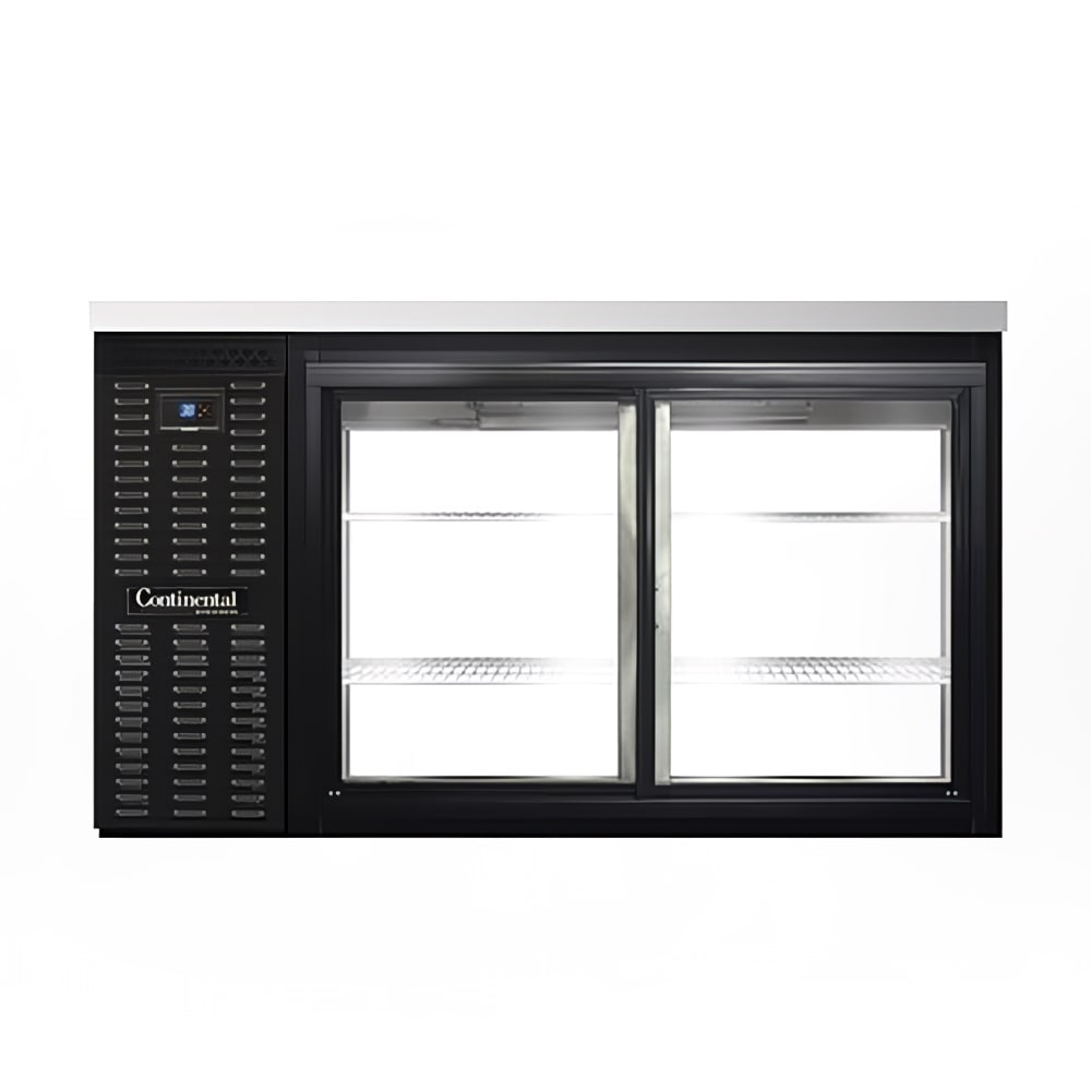 160-BB59SNSGDPT 59" Bar Refrigerator - 4 Sliding Glass Doors, Stainless, 115v
