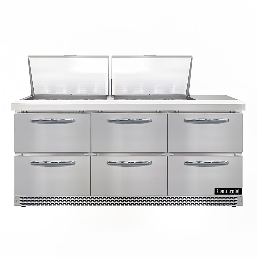 160-D72N24MFBD 72" Designer Line Sandwich/Salad Prep Table w/ Refrigerated Base, 115v