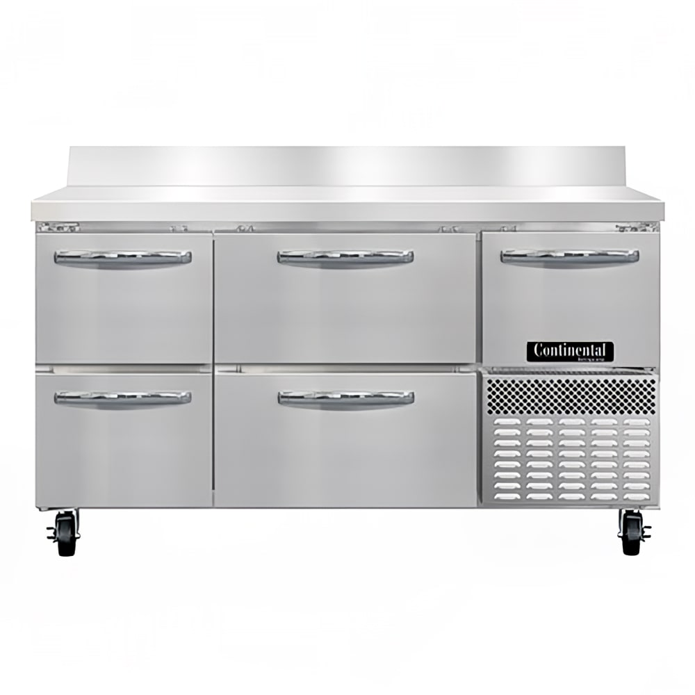 160-RA60NBSD 60" Worktop Refrigerator w/ (3) Sections, 115v