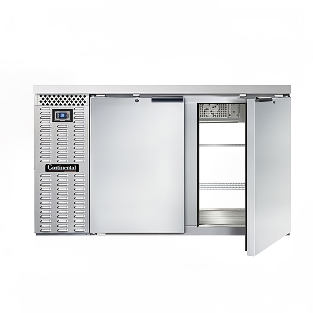 160-BB59SNSSPT 59" Bar Refrigerator - 4 Swinging Solid Doors, Black, 115v