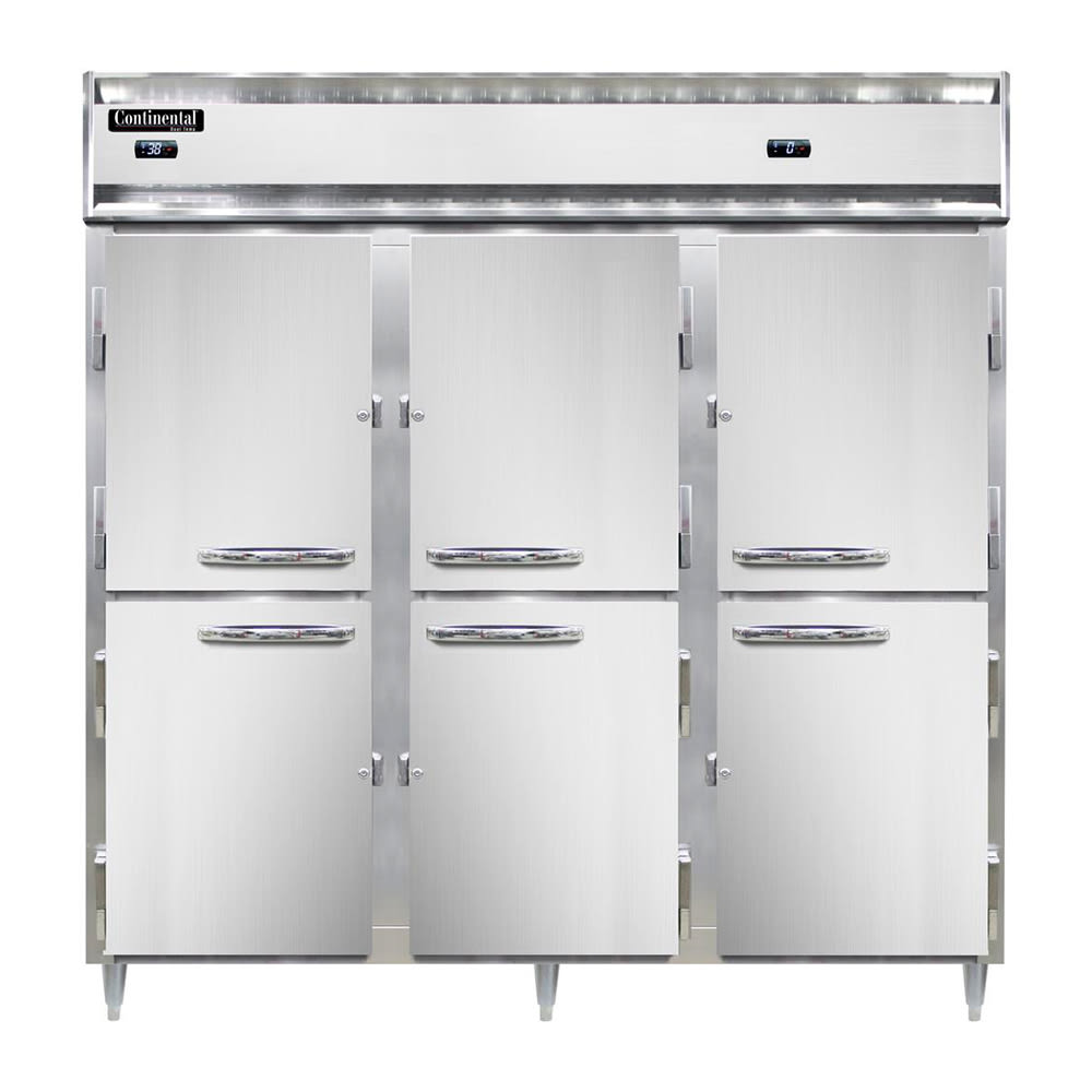 160-D3RFFNSSHD 78" Designer Line Three Section Commercial Combo Refrigerator Freezer - Solid...