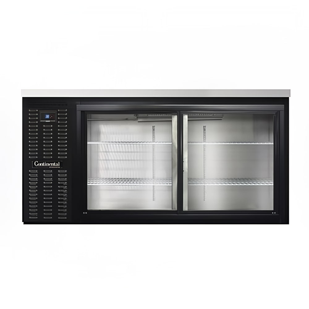 160-BB69SNSGD 69" Bar Refrigerator - 2 Sliding Glass Doors, Black, 115v