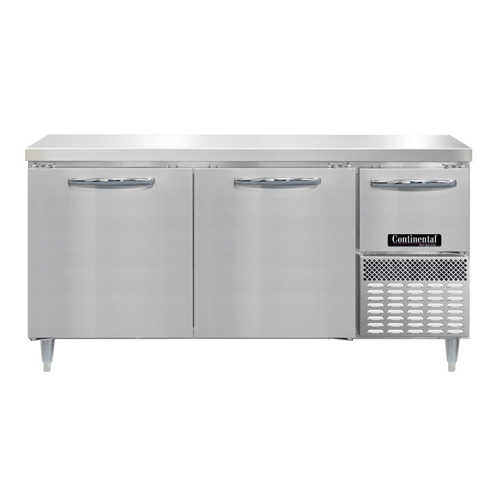 160-DRA68NSS 68" Worktop Refrigerator w/ (3) Sections, 115v