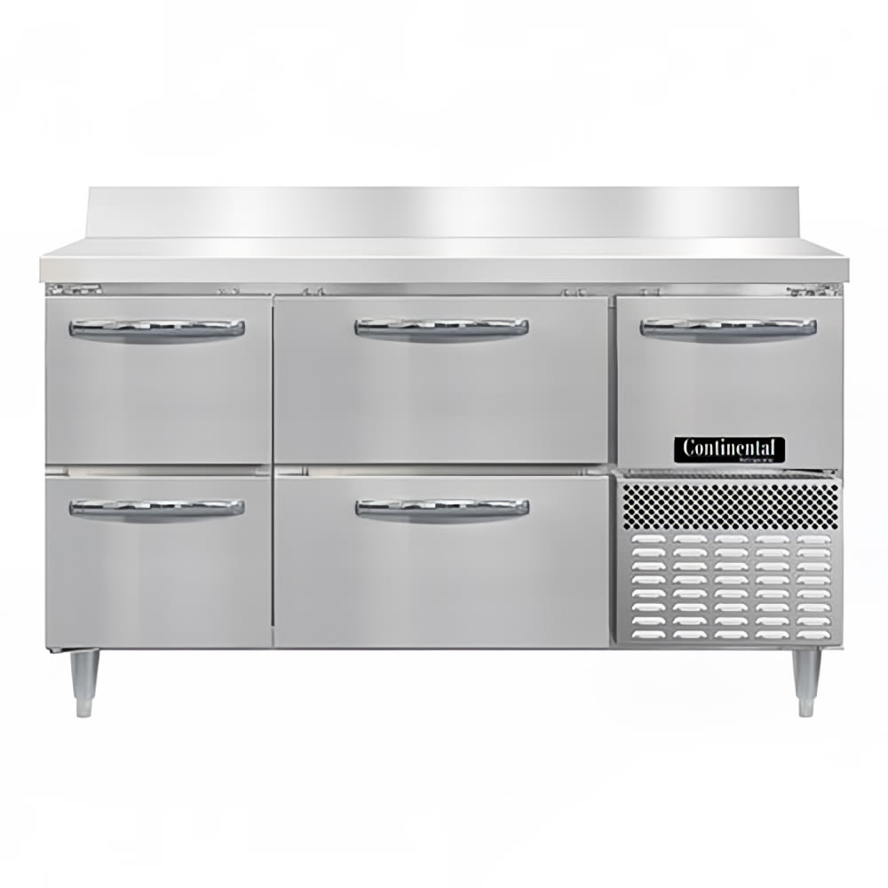 160-DRA60NSSBSD 60" Worktop Refrigerator w/ (3) Sections, 115v