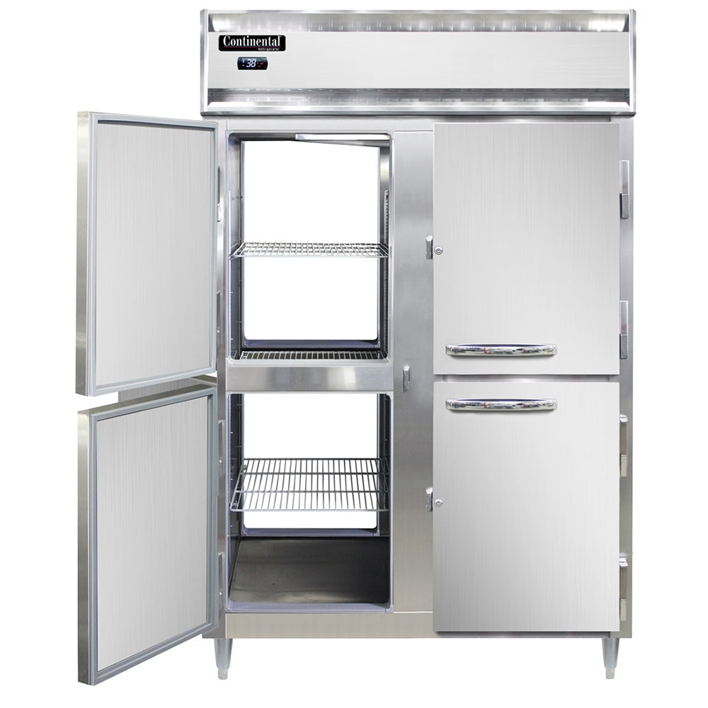 160-D2RNPTHD 52" Two Section Pass Thru Refrigerator, (8) Left/Right Hinge Solid Doors, Top C...