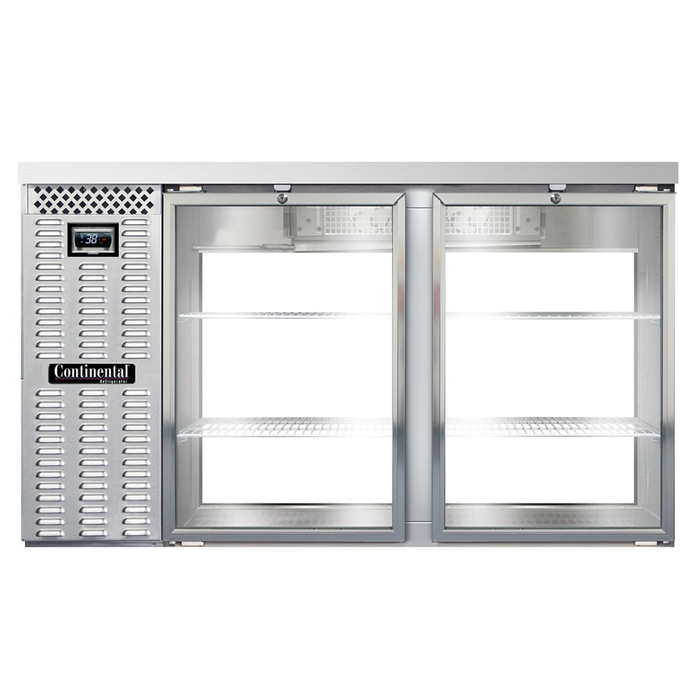 160-BB59NSSGDPT 59" Bar Refrigerator - 4 Swinging Glass Doors, Stainless, 115v