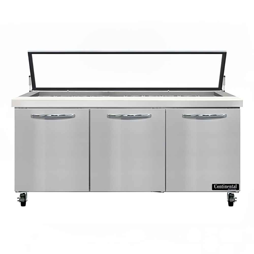 160-SW72N30MHGL 72" Sandwich/Salad Prep Table w/ Refrigerated Base, 115v