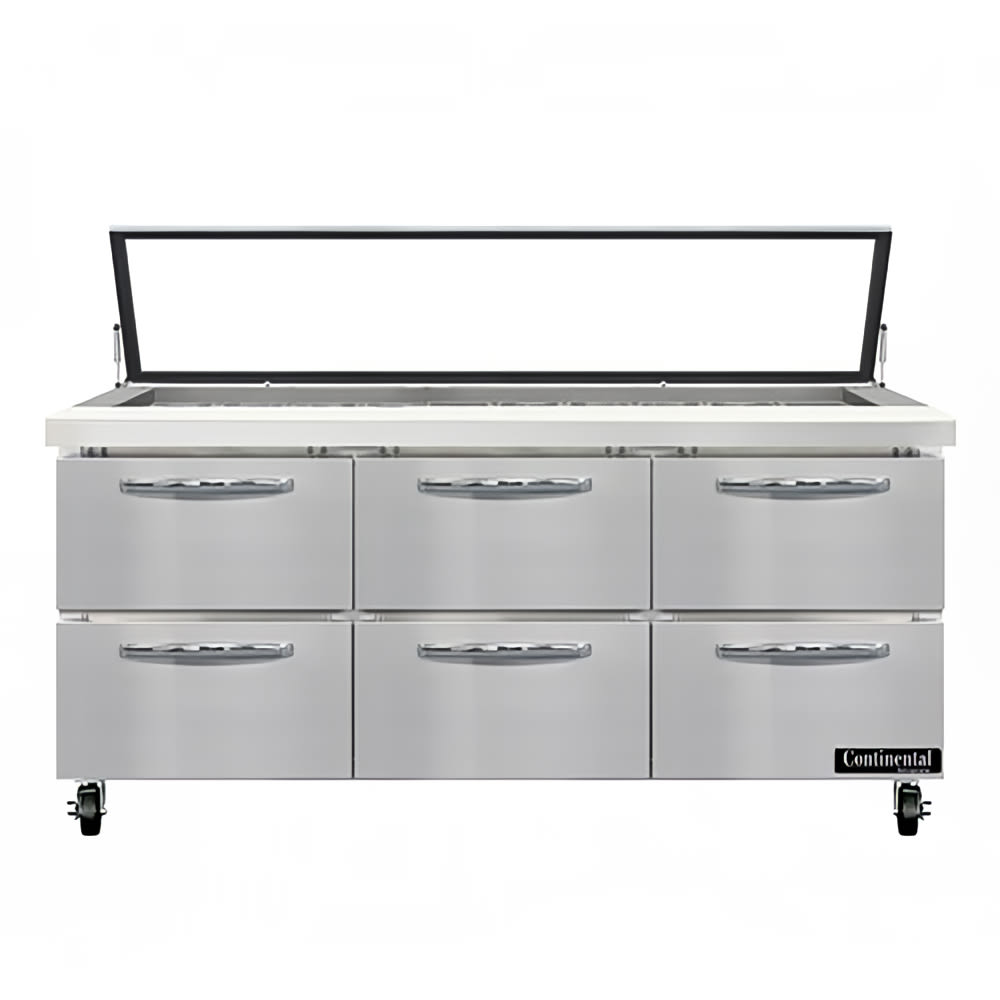 160-SW72N30MHGLD 72" Sandwich/Salad Prep Table w/ Refrigerated Base, 115v