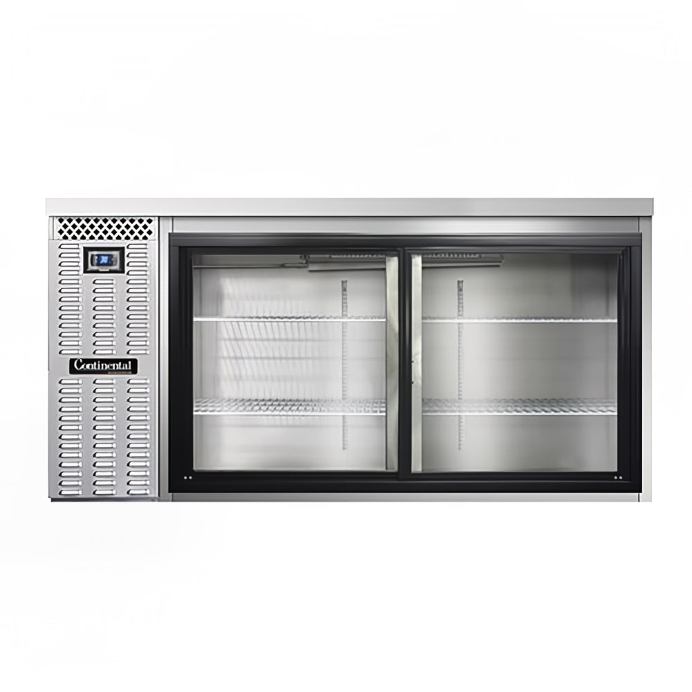 160-BB69SNSSSGD 69" Bar Refrigerator - 2 Sliding Glass Doors, Stainless, 115v