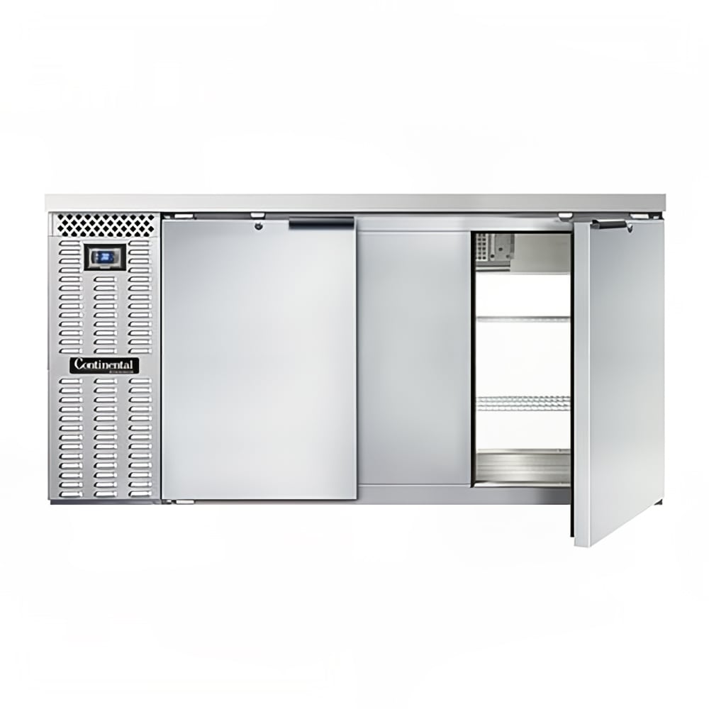 160-BB69SNSSPT 69" Bar Refrigerator - 4 Swinging Solid Doors, Black, 115v