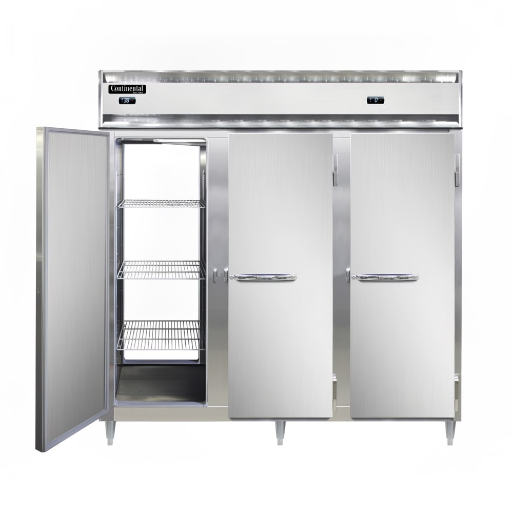 160-D3RFFNSSPT 78" Designer Line Three Section Commercial Combo Refrigerator Freezer - Solid...