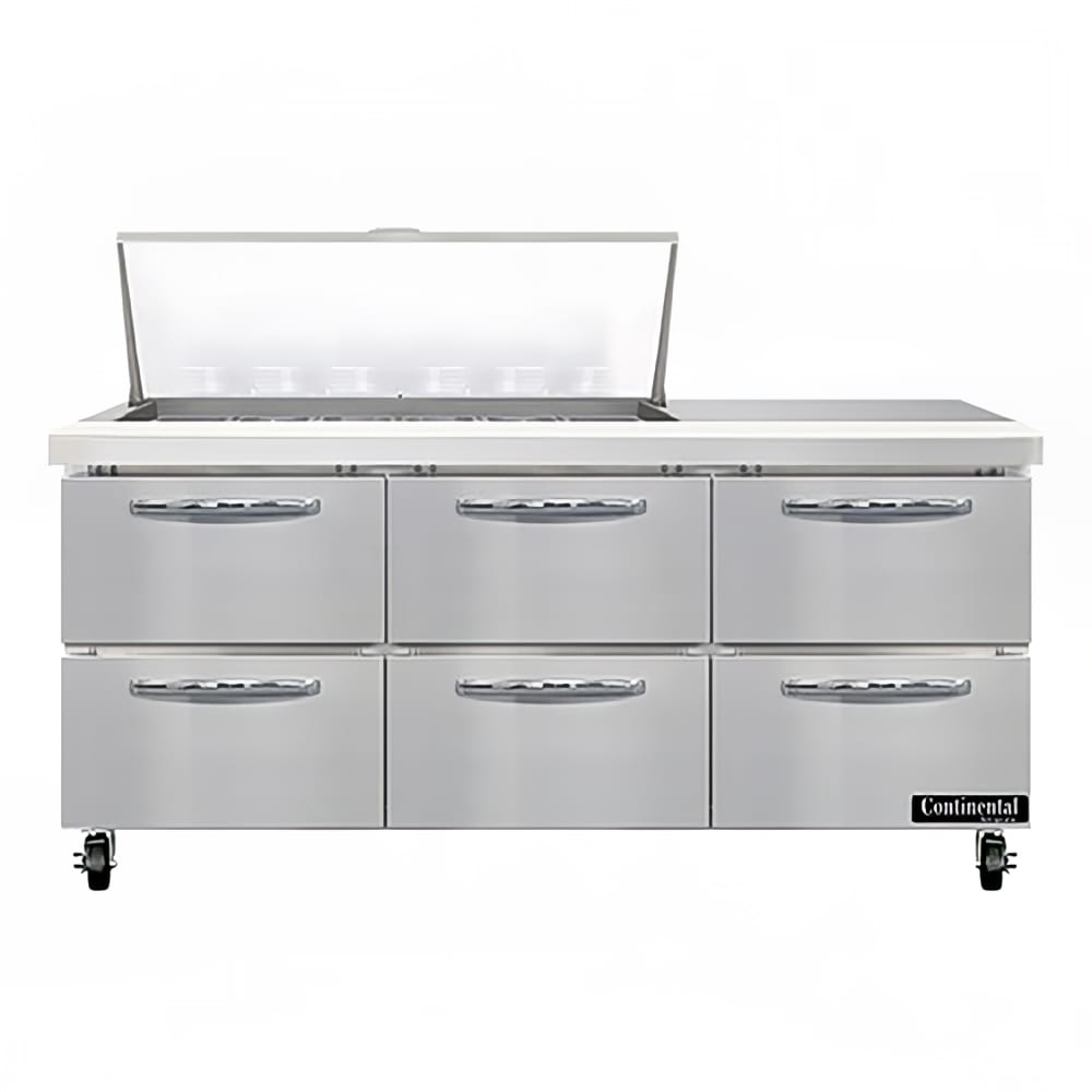 160-SW72N18MD 72" Sandwich/Salad Prep Table w/ Refrigerated Base, 115v
