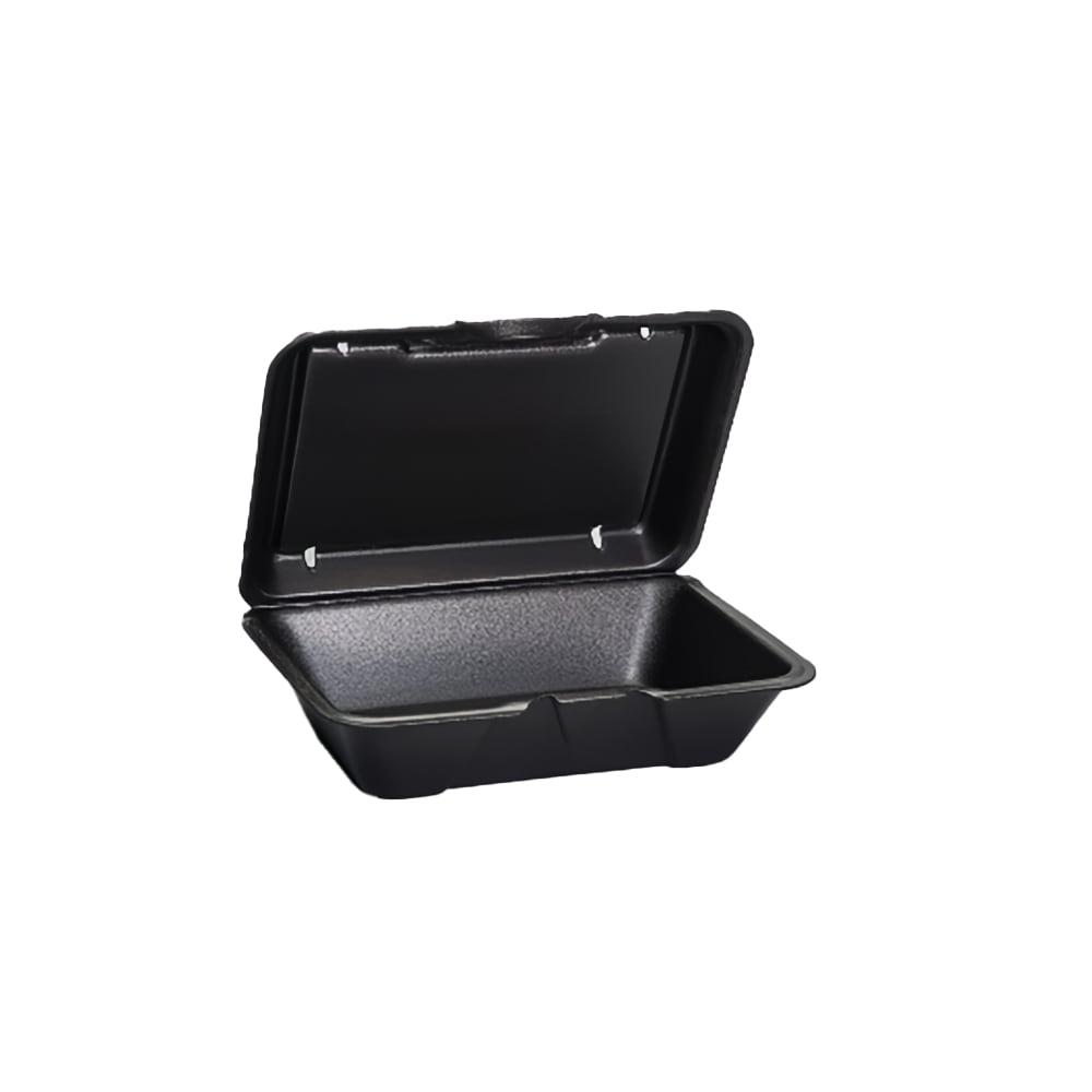 642-579583 Hinged Lid Food Container - 9 3/16"L x 6 1/2"W x 2 7/8"H, Polystyrene F...