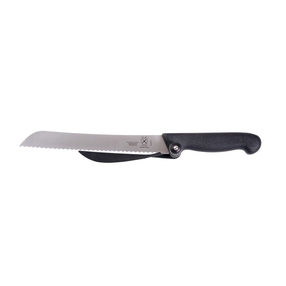 Mercer Culinary M13613 8 1/4" Wavy Bread Knife w/ Black Textured Polypropylene Handle, German Steel