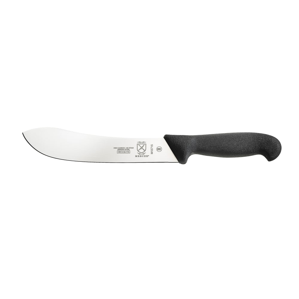 Mercer Culinary M13715 8" Butcher Knife w/ Black Textured Glass-Reinforced Nylon Handle, Ice Hardened High-Carbon German St