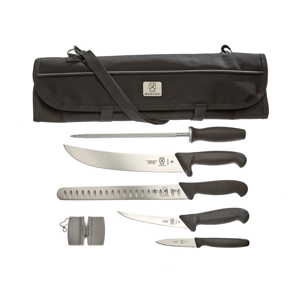 Mercer Culinary M13750 7 Piece BBQ Competition Set w/ Pocket Roll