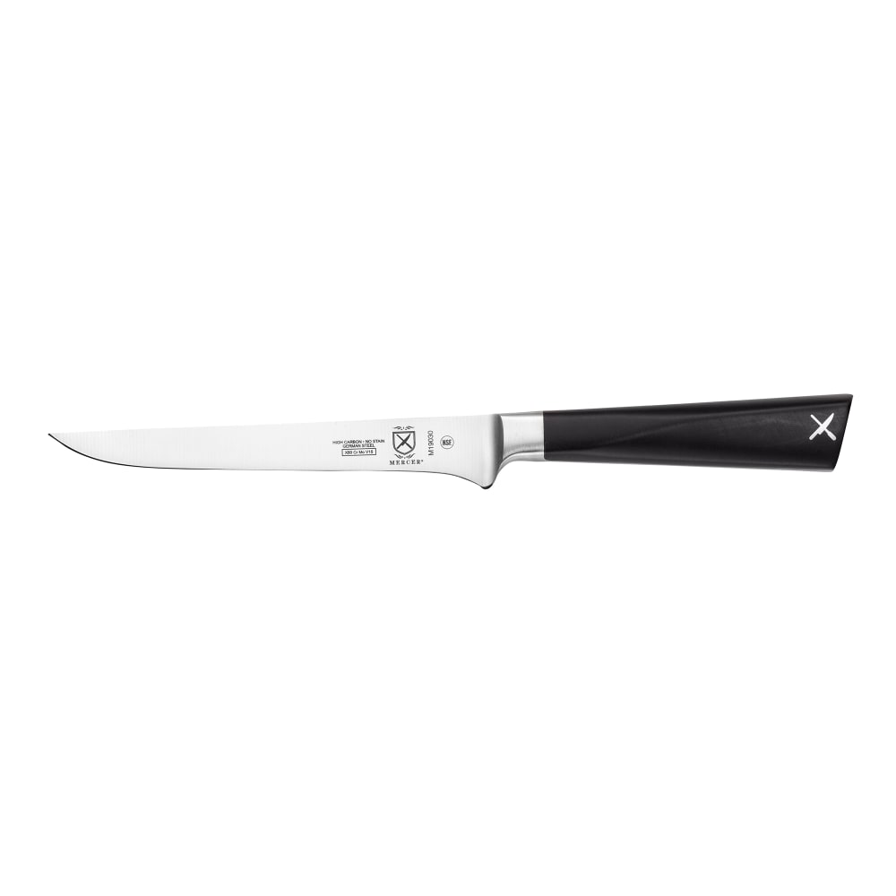 Mercer Culinary M19030 6" Stiff Boning Knife - Black Ergonomic POM Handle, High-Carbon German Steel