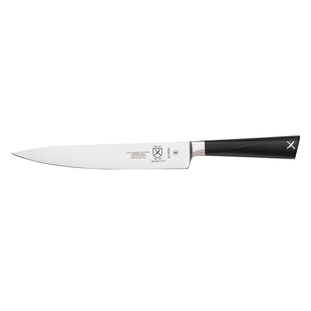Mercer Culinary M19060 8" Carving Knife w/ Black Ergonomic POM Handle, High-Carbon German Steel