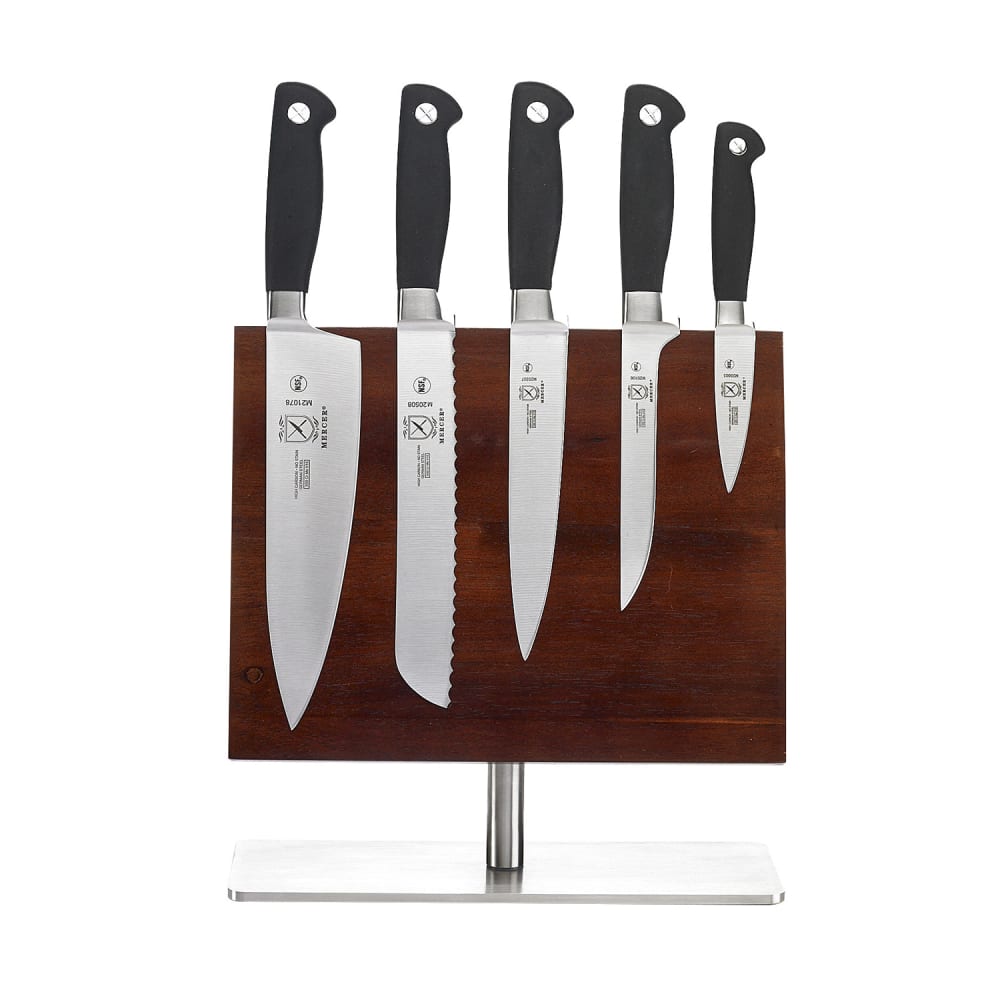 Mercer Culinary M21942 6 Piece Knife Set w/ Acacia Magnetic Board