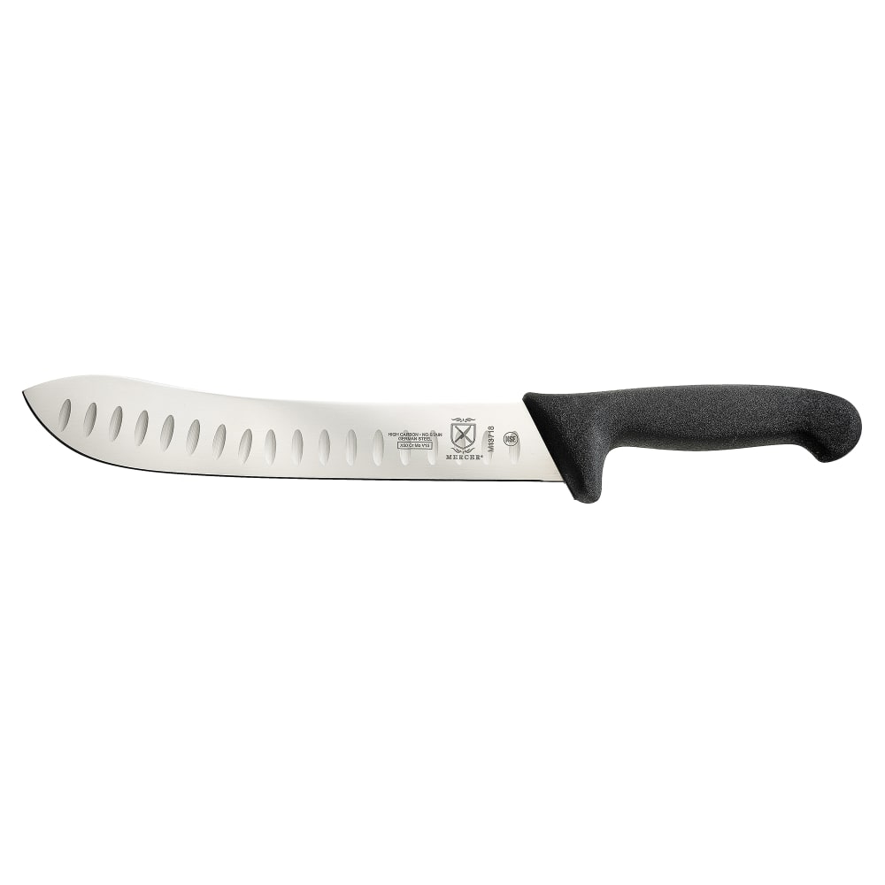 Mercer Culinary M13718 10" Granton Butcher Knife w/ Black Textured Glass-Reinforced Nylon Handle, Ice Hardened High-Carbon