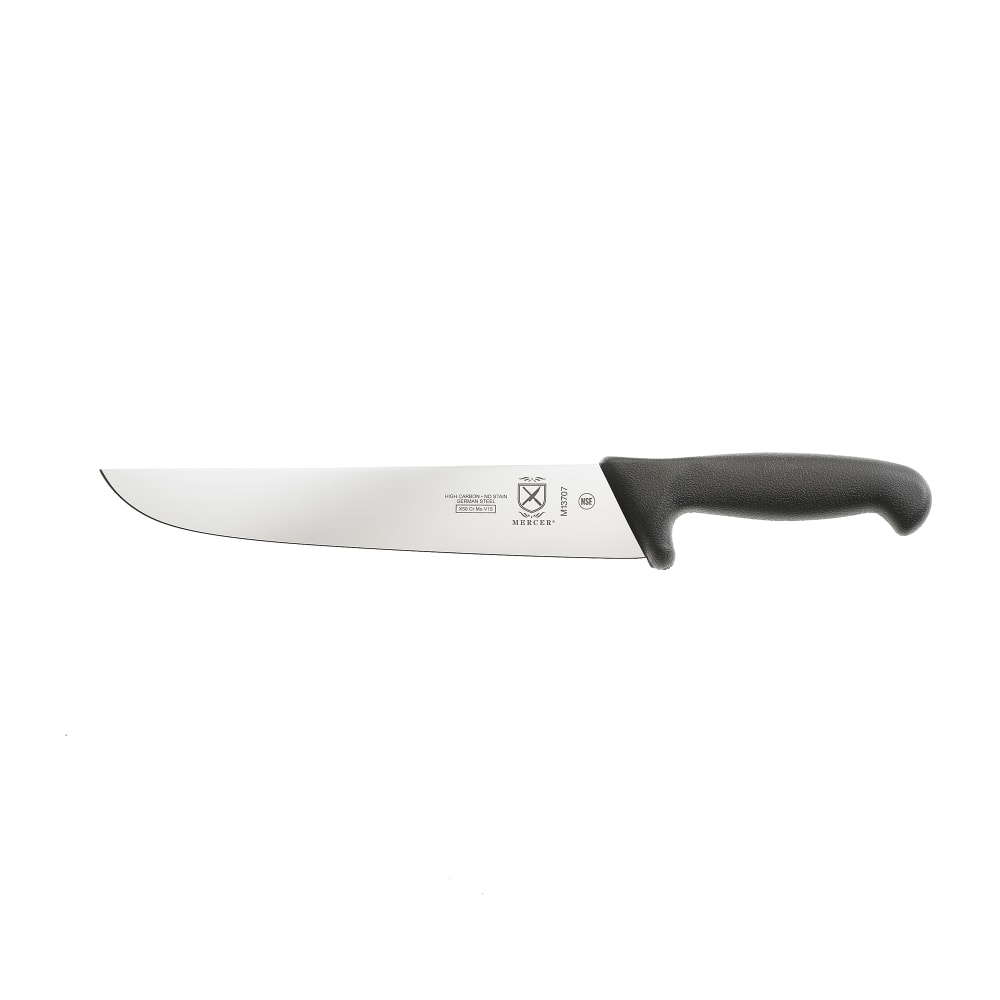 Mercer Culinary M13707 10 1/4" European Butcher Knife w/ Black Textured Glass-Reinforced Nylon Handle, Ice Hardened High-Ca