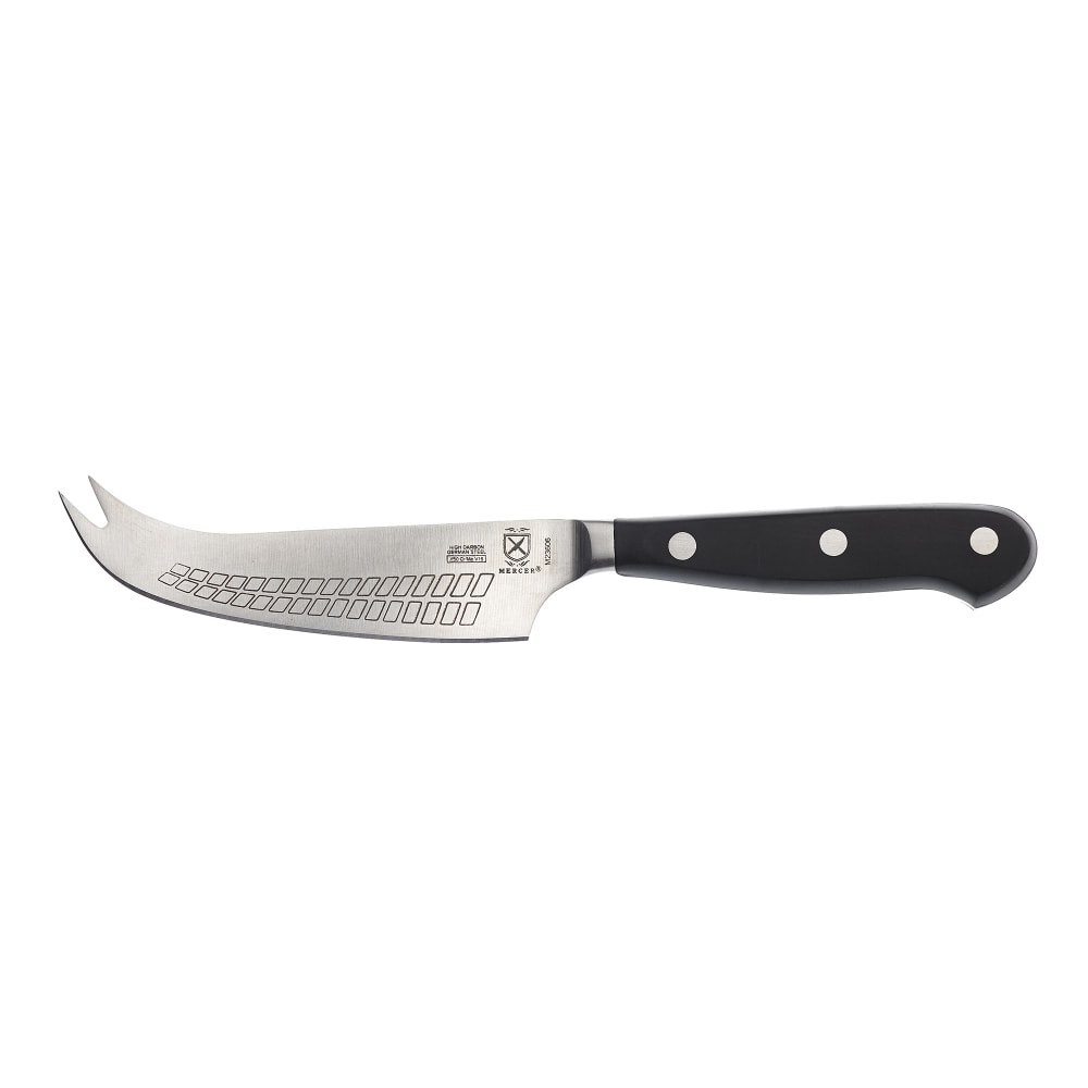 Mercer Culinary M23606 4 3/4" Hard Cheese Knife w/ Black Ergonomic POM Handle, High-Carbon German Steel