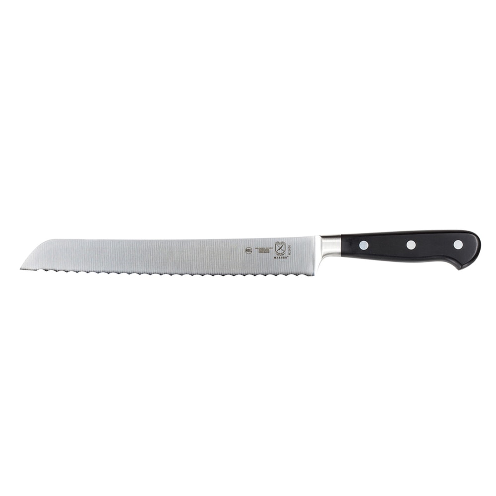 Mercer Culinary M23650 9 " Wavy Bread Knife w/ Black Ergonomic Delrin® Handle, High-Carbon German Steel