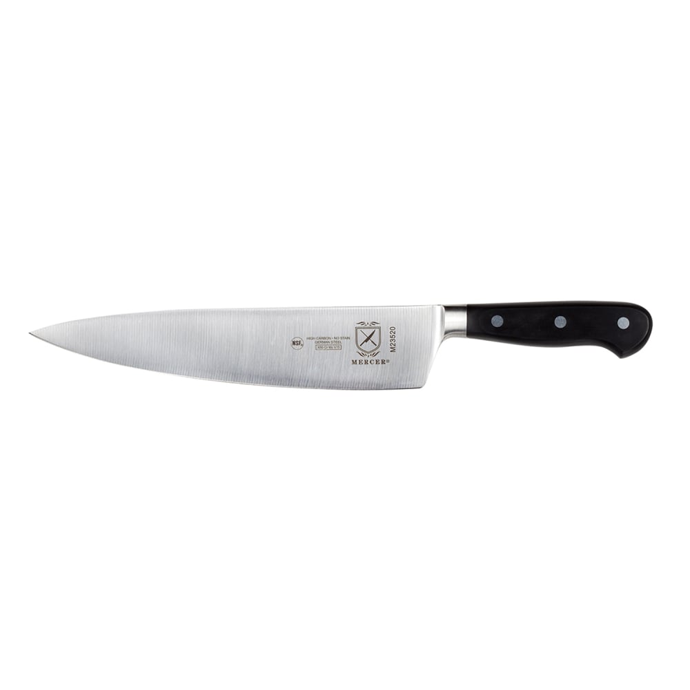 Mercer Culinary M23520 9" Chef's Knife w/ Black Ergonomic Delrin® Handle, High-Carbon German Steel
