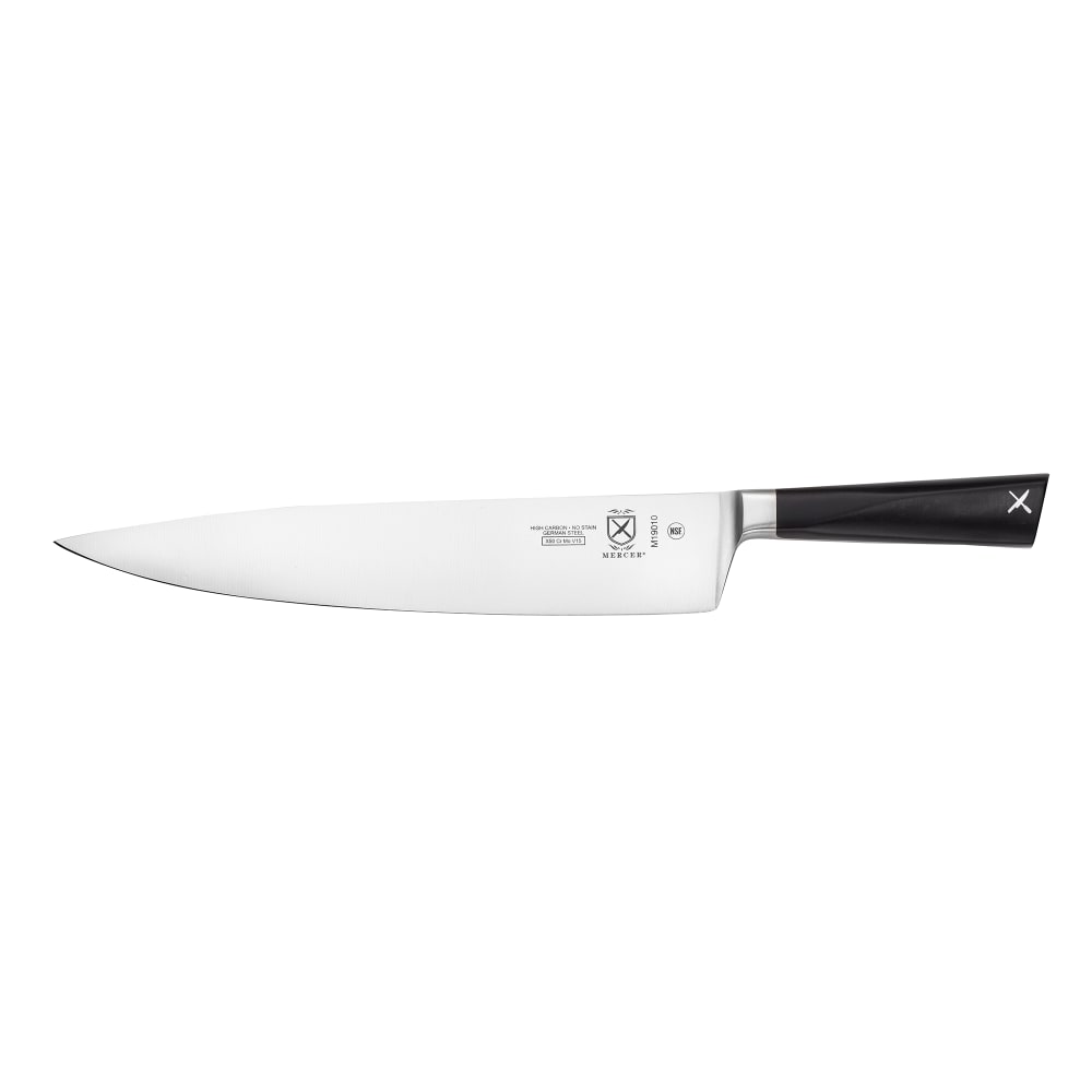 Mercer Culinary M19010 10" Chef's Knife w/ Black Ergonomic POM Handle, High-Carbon German Steel