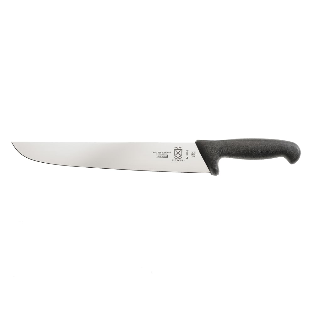 Mercer Culinary M13708 11 4/5" European Butcher Knife w/ Black Textured Glass-Reinforced Nylon Handle, Ice Hardened High-Ca