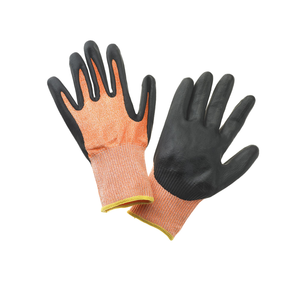 Mercer Culinary M33425M Food Processing Gloves HPPE Reinforced - Medium, Orange w/ Gold Cuff