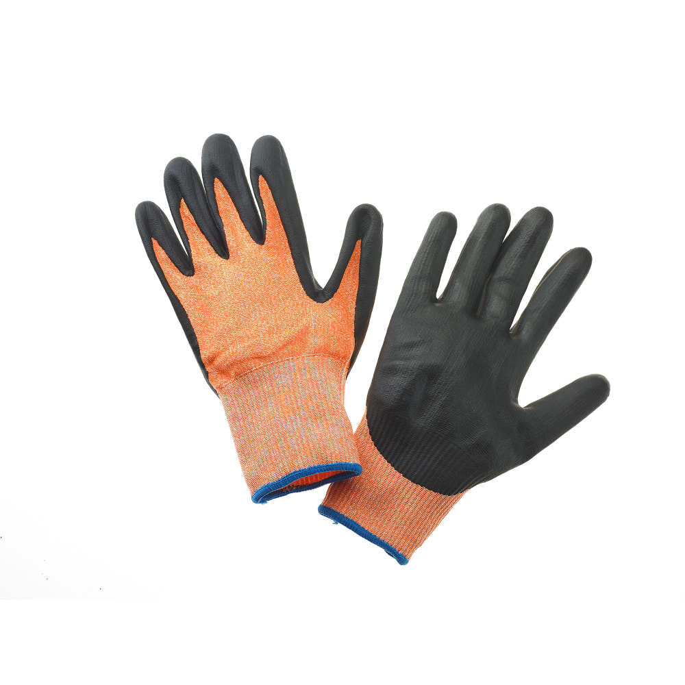 Mercer Culinary M334252X Food Processing Gloves HPPE Reinforced - 2X-Large, Orange w/ Blue Cuff