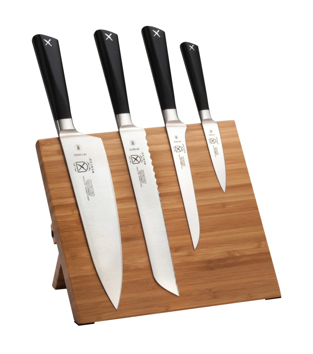 Mercer Culinary M21990BM 5 Piece Knife Set w/ Bamboo Magnetic Board