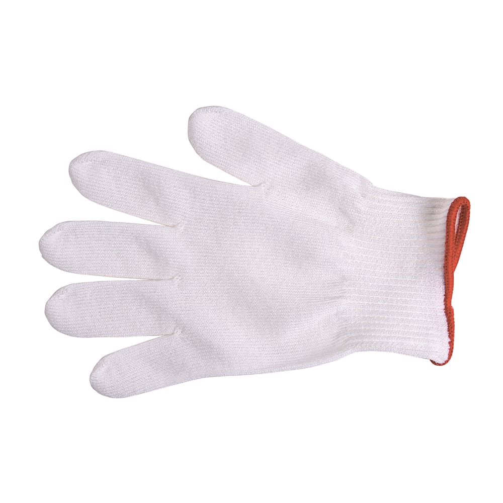 Mercer Culinary M33411S Small Cut Resistant Glove - Polyethylene Reinforced Knit, White w/ Red Cuff