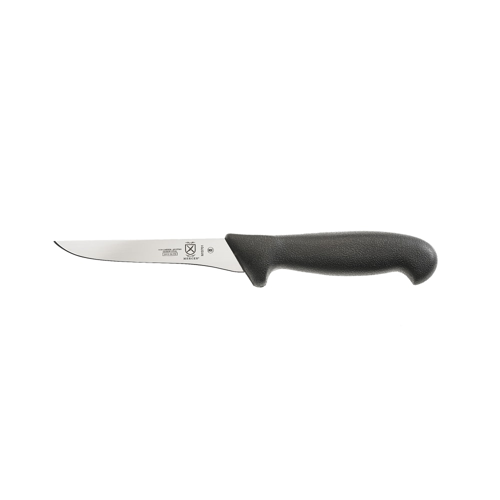 Mercer Culinary M13701 5 1/10" Boning Knife w/ Black Textured Nylon Handle, High-Carbon German Steel