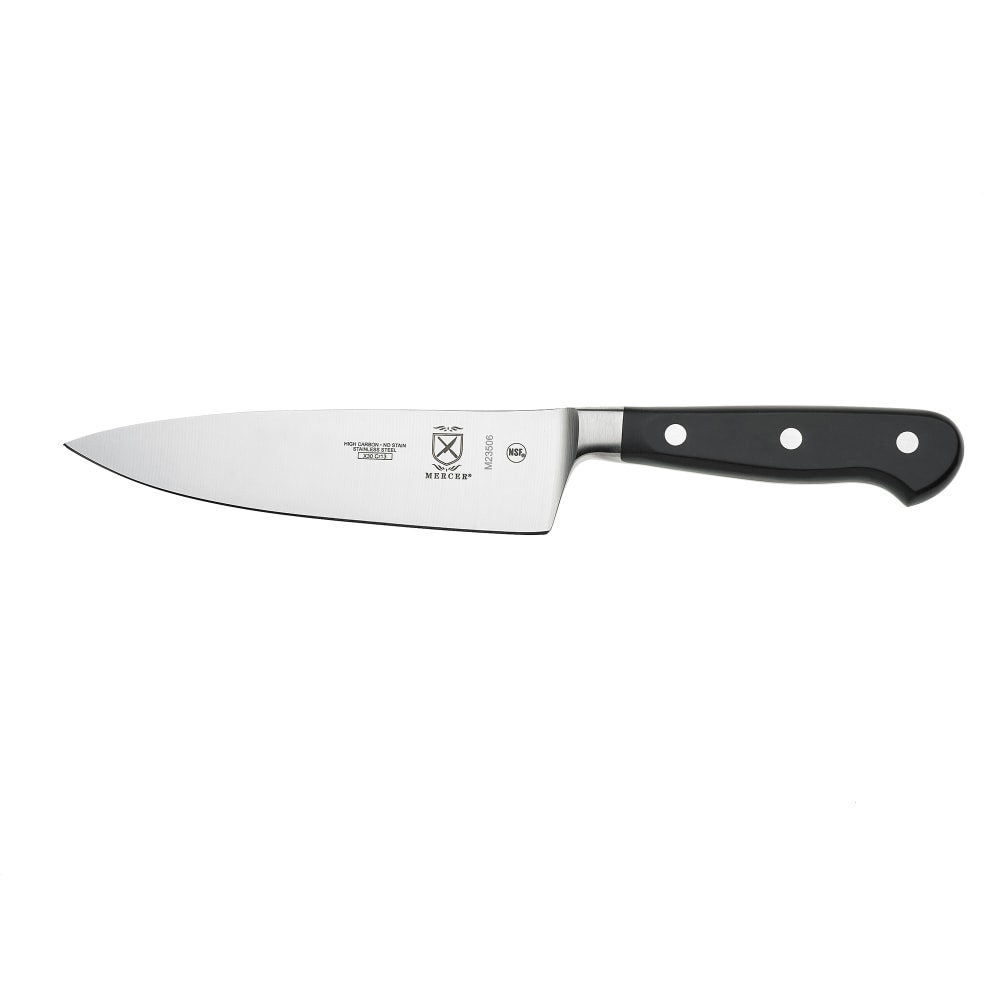 Mercer Culinary M23506 6" Chef's Knife w/ Black Ergonomic Delrin® Handle, High-Carbon German Steel