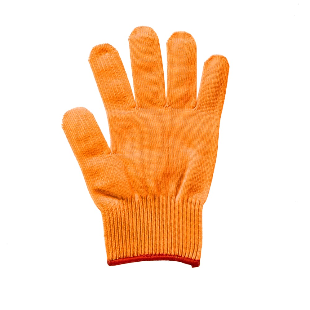 Mercer Culinary M33415ORS Small Cut Resistant Glove - Ultra High Molecular Polyethylene, Orange w/ Red Cuff