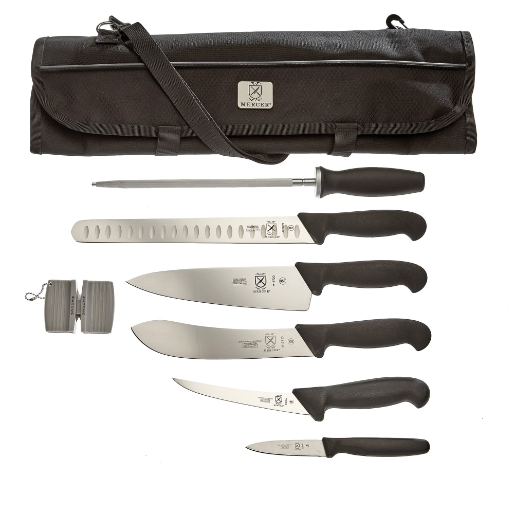 Mercer Culinary M13751 8 Piece BBQ Competition Set w/ Pocket Roll