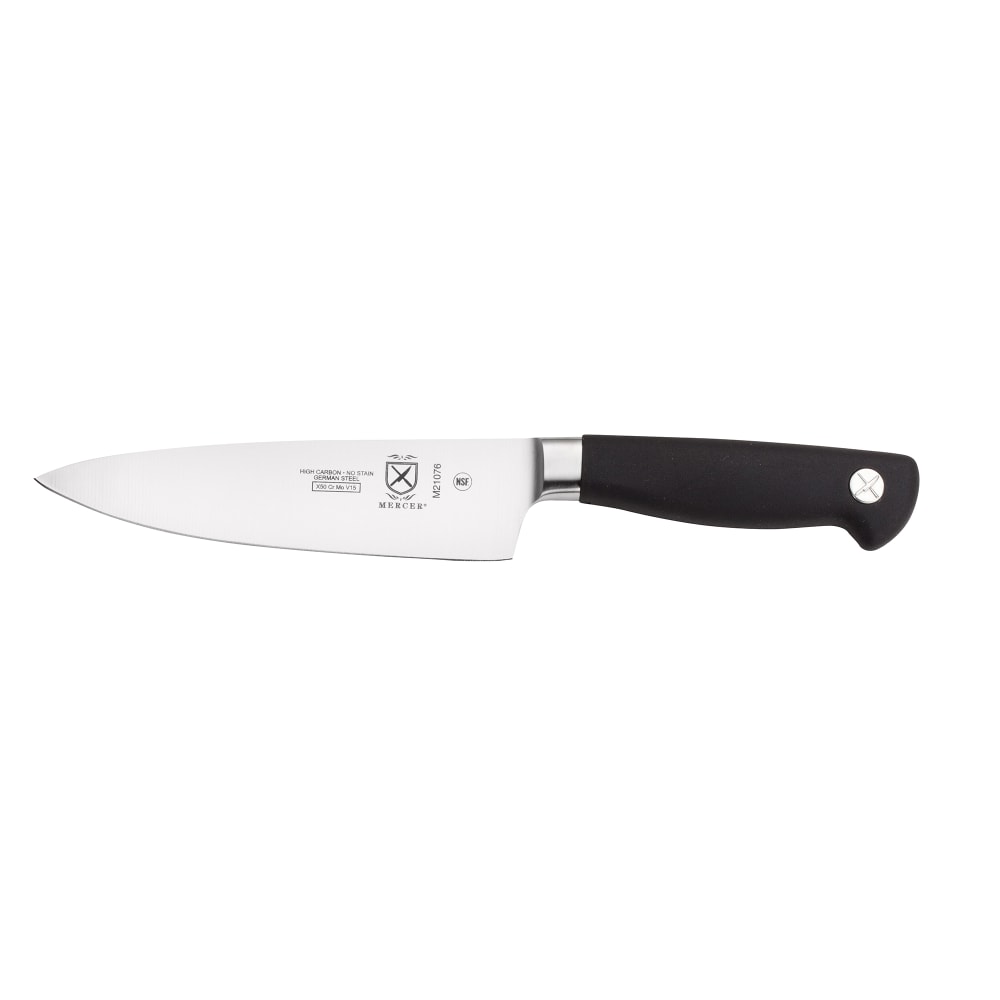 Mercer Culinary M21076 6" Chef's Knife w/ Black Non-Slip Santoprene® Handle, High-Carbon German Steel