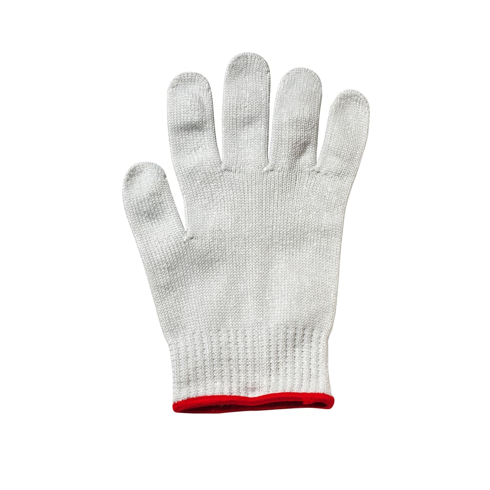 Mercer Culinary M33413S Small Cut Resistant Glove - Stainless Steel Reinforced, White w/ Red Cuff