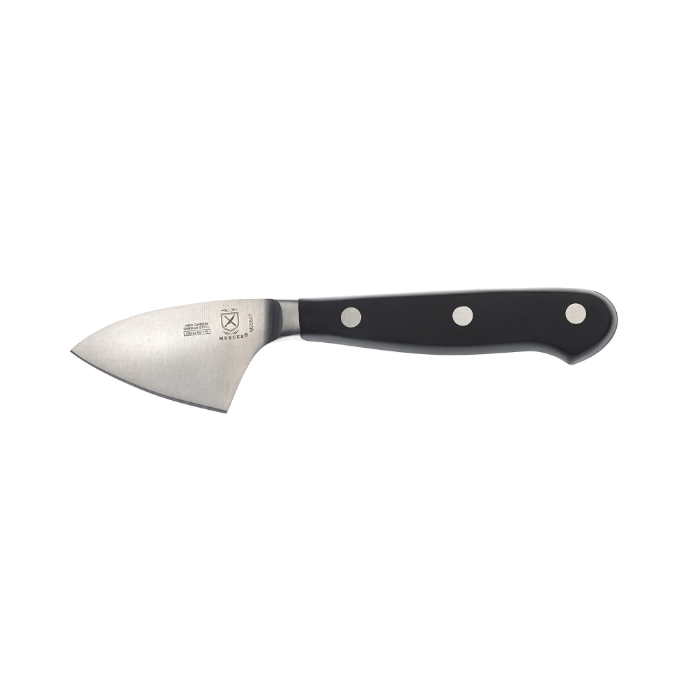 Mercer Culinary M23607 2 3/4" Parmesan Cheese Knife w/ Black Ergonomic POM Handle, High-Carbon German Steel