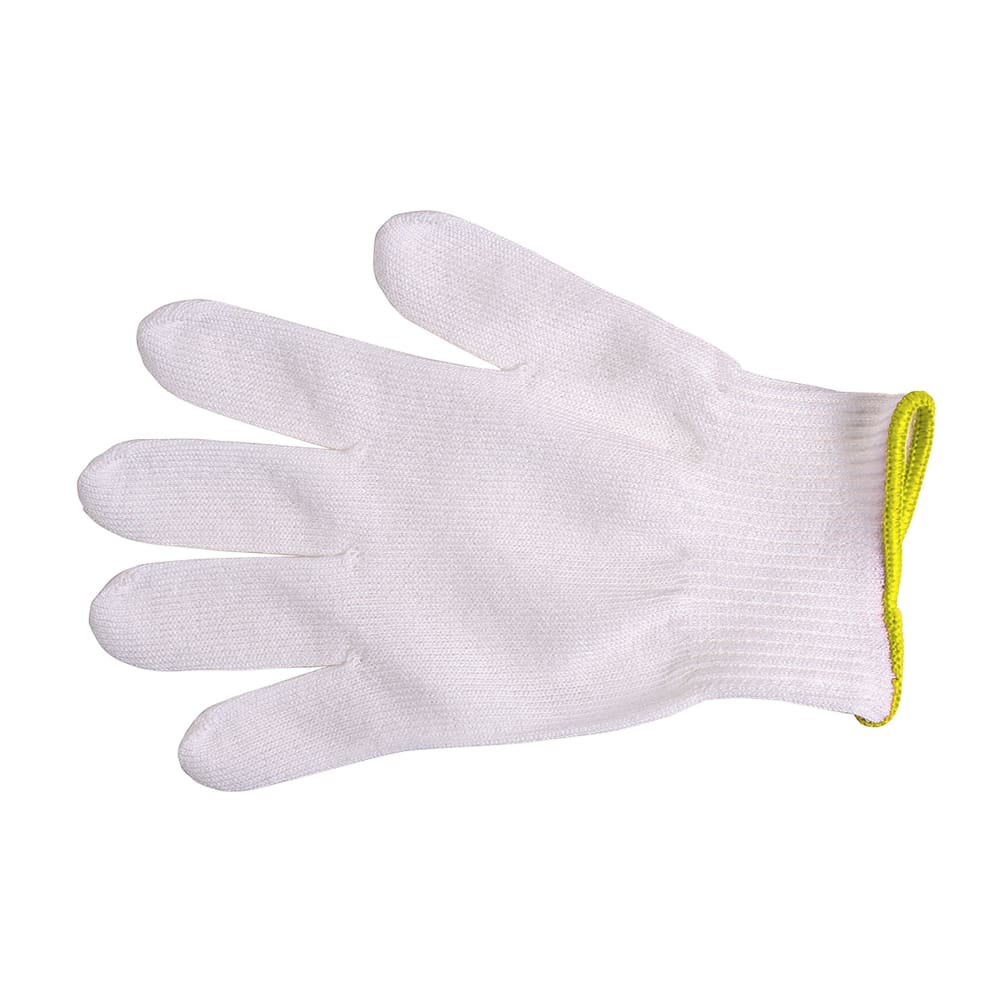 Mercer Culinary M33411XS Extra Small Cut Resistant Glove - Polyethylene Reinforced Knit, White w/ Gold Cuff