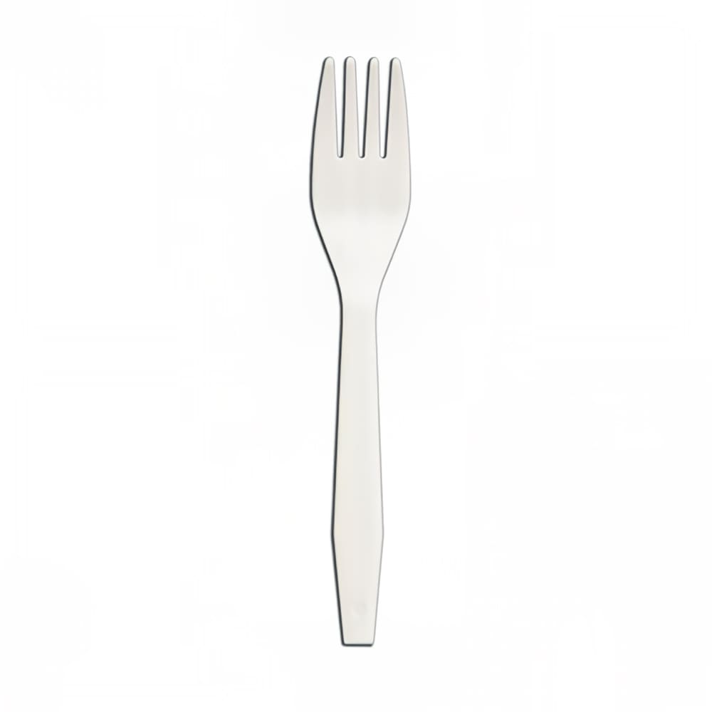 389-587656 Medium Weight Disposable Fork - Polypropylene, White