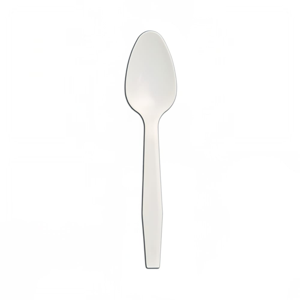 389-587657 Medium Weight Disposable Teaspoon - Polypropylene, White