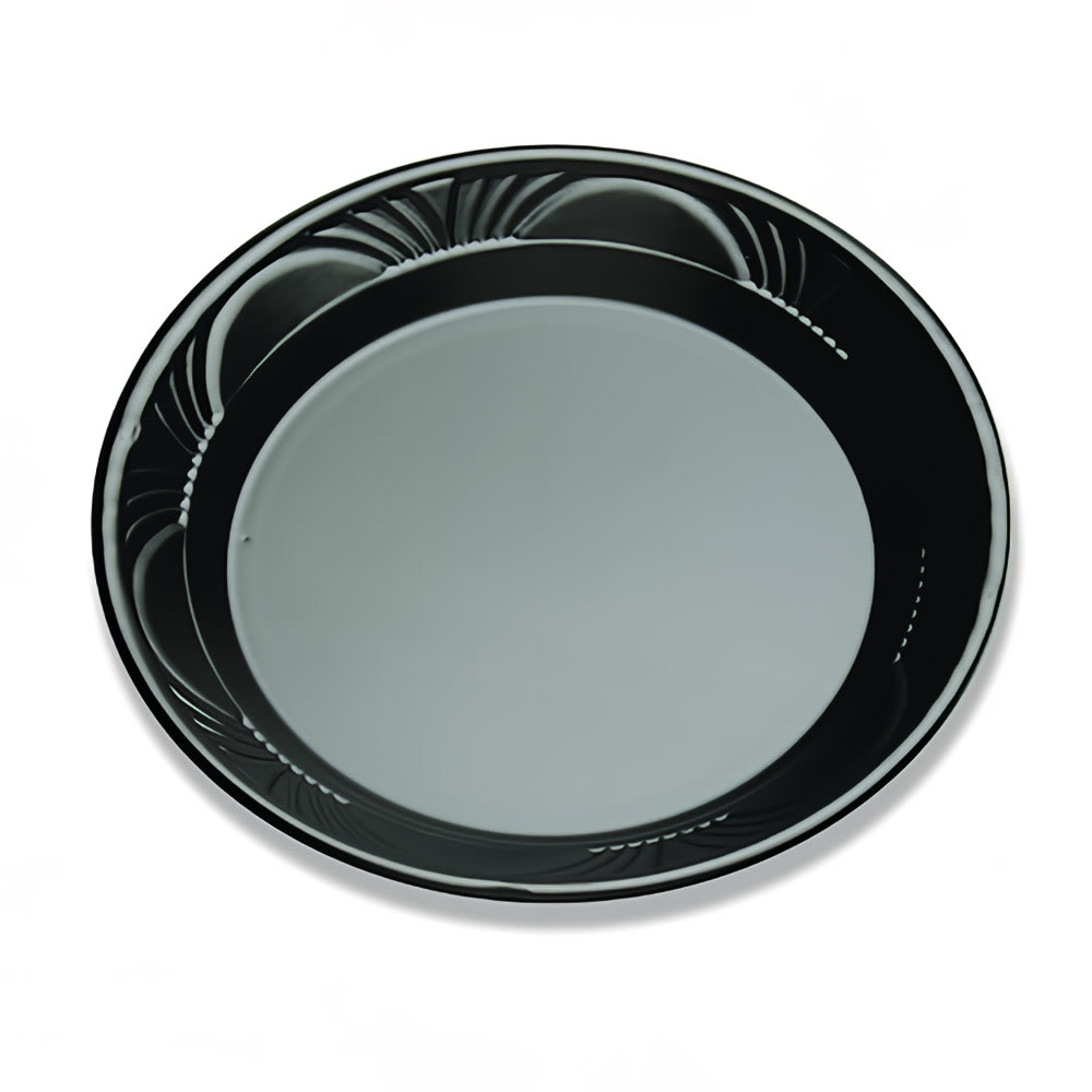 389-614460 10 1/4" Disposable Plate - Polystyrene, Black