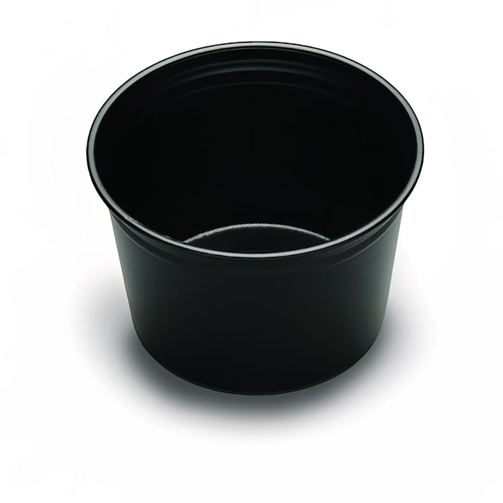 389-611314 16 oz Deli Container - Polystyrene, Black